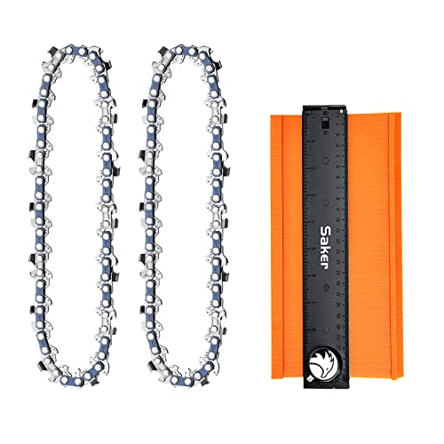 Saker Mini Chainsaw,4 Inch Portable Electric Chainsaw Cordless-Saker Contour Gauge Profile Tool #TOP7