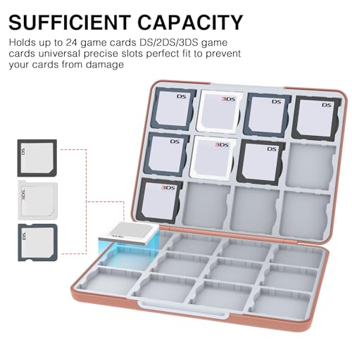 Image of HEIYING 3DS Card Case with 24 Precise Slots for DS 2DS 3DS Game Card | Portable Game Card Case, Hard ABS Shell with Soft Silicone Lining, Precise Card Slots,Magnetic Closure for Easy Access