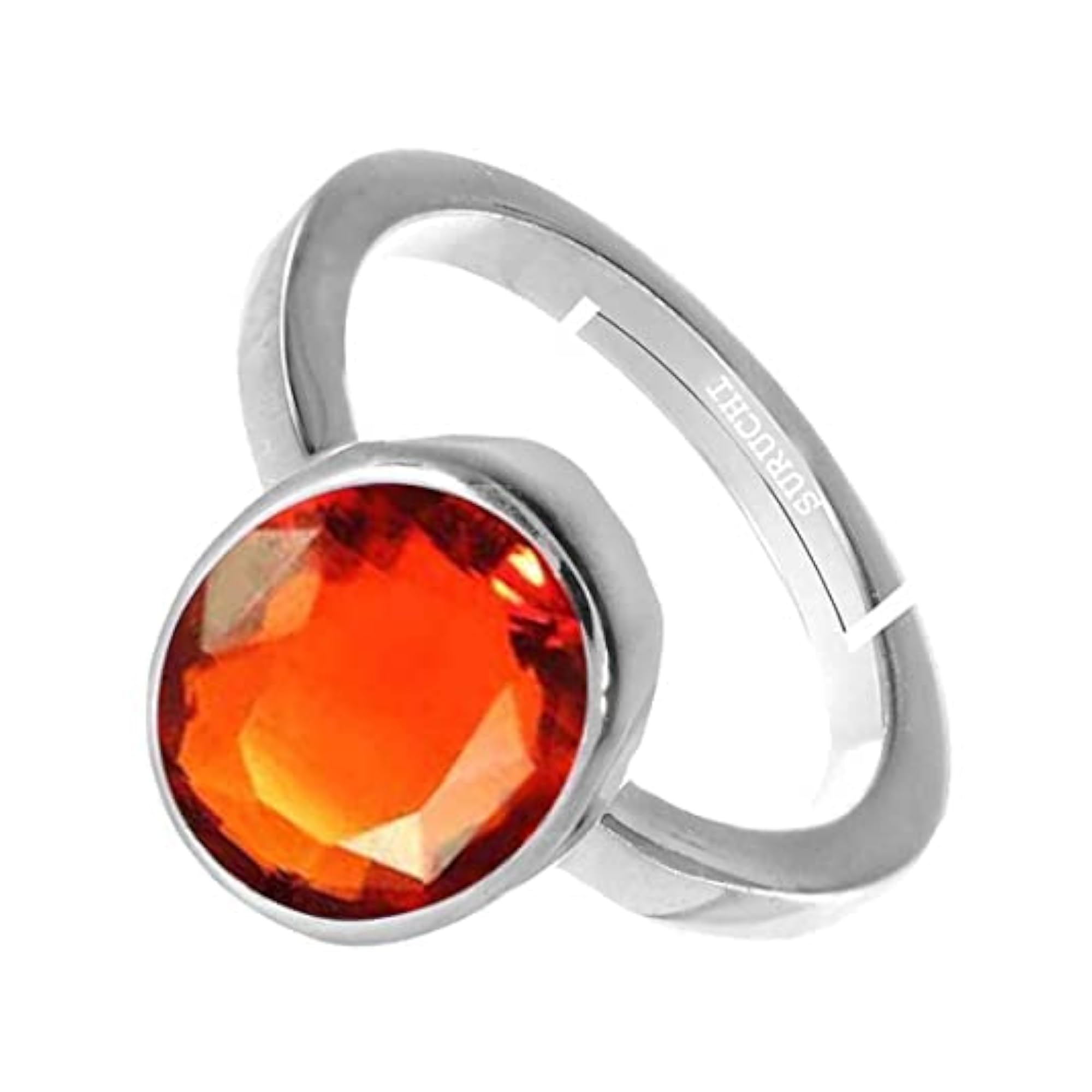 Women's Hessonite/Gomed 10.25 Ratti Adjustable Sterling Silver Ring, Astrological