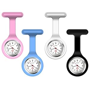 4 Pack Nurse Watches – Clip on Nurse Watch with Second Hand