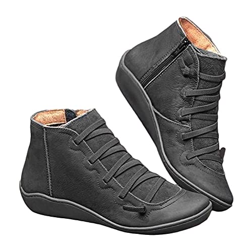 Generisch Damen Stiefeletten FüR Herbst Winter,Flache...