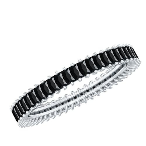 Certified Lab Grown Black Diamond Eternity Band, AAAA Quality, Black Diamond Anniversary Ring (Ready to Gift)