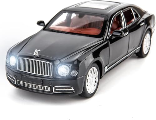 Image of Toys & Gift Bentley Mulsanne 1:24 Diecast Scale Model Metal Pull Back Toy Car for Kids with Openable Doors & Light,Music Toy Vehicle for Kids(1:24 Bently Mulsanne - Black)