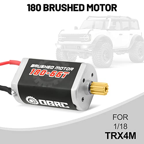 OGRC 180 Brushed 66T Motor with 11T Stainless Steel Pinion for TRX4M 1/18 RC Crawler Car Upgrade - Thumbnail 6