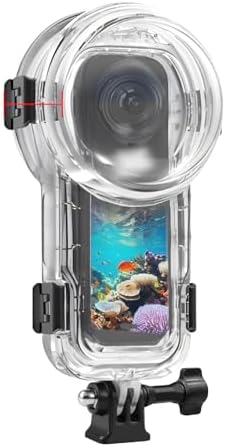 Invisible Dive Case for Insta360 X5, FotStdio Insta 360 X5 Waterproof Case 60m/196ft Underwater Diving Housing Cover Protective Sealed Shell Photography Housings Action Camera Accessories