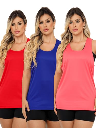 Kit 3 Regata Feminina Nadador Fitness Academia (Sortidas, G)