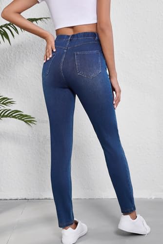 Women's Ashleigh Blue Stretchy Knit Casual Jeans with Multiple Pockets2