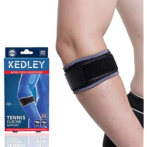 KEDLEY Tennis Elbow/Golfer’s Elbow Support Strap | Medical Grade Compression Brace | Precise Clasp for Tennis or Golfer Elbow | Fully Adjustable, Lightweight, Pain Relief and Protects Forearm Cover
