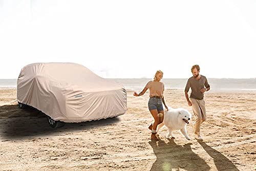 Car Cover Water Resistant All Weather - Coverado Ultra-Protection 6 Layer Car Cover With Locking Cable Heavy Duty Full Exterior Car Covers For Automobiles, Universal Fit For Outdoor Suv (206"-215") #TOP6