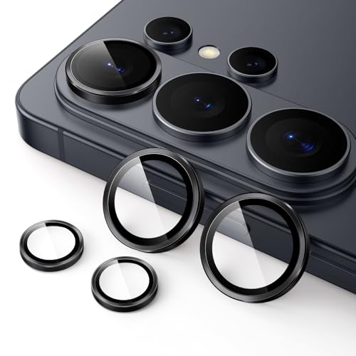 JETech Camera Lens Protector for Samsung Galaxy S26 Ultra, 9H Tempered Glass Metal Individual Ring Cover, HD Clear, 1 Set (Black)