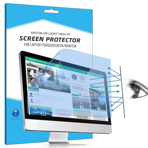 FiiMoo 2 Pack 24 Computer Anti Blue Light Screen Protector, Anti Glare Filter Film Eye Protection Blue Light Blocking Screen Protector for Desktop Monitor 24 Inch