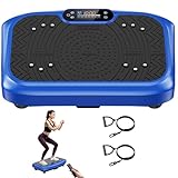 Vibration Plate Exercise Machine,Vibration Plate Machine 199 Adjustable Speed,Vibrating Plate Exercise Machine Automatic Mode P1-P7,Vibration Platform with Bluetooth 450 Lbs Capacity(Sapphire Blue)