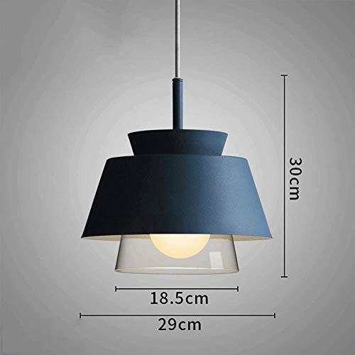 Lustre moderne créatif avec abat-jour en verre bleu décoratif