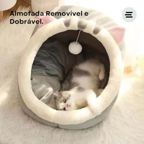 ETHMIX, Cama Iglu para Gatos, Macia e Confortável, Com Tapete Removível