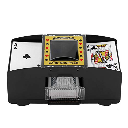 Automatischer Kartenmischmaschine, UNISOPH Elektronische Mischmaschine für Spielkarten bis 91 mm, Games Kartenmischmaschine für Casino Poker Playing Cards