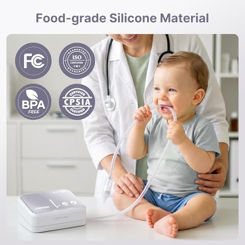 Image of Nasal Aspirator for Baby, Hospital-Grade 78KPa Strong Suction Baby Nose Sucker with Anti-Backflow, Electric Nose Suction for Baby, Soothing Lullabies, Rechargeable Baby Nasal Aspirator(GreyT1)
