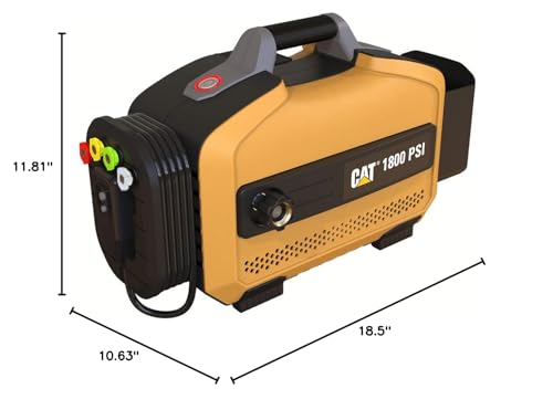 Image of CAT Electric Pressure Washer - 1800 PSI 2.0 GPM with high Pressure Hose, Quick Release Gun, Nozzle Lance, Water Pressure Washers Foam Cannon, Power Wash Your Home Patio, Fence, Driveway & RV