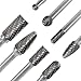 Carbide Burr Set 8pcs 1/4 Inch Shank Diameter Double Cut Grinding Polishing Carving Tool Drill Bits for Die Grinder
