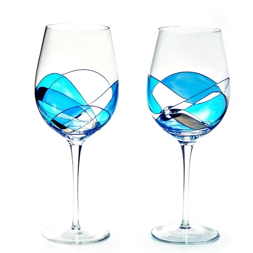 Victoria Barcelona Hand-Painted Wine Glasses