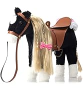 HollyHOME Stuffed Animal Horse Pretty Plush Toy Pretend Play Horse 11 inches Black