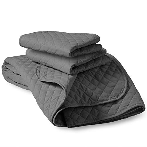Bare Home Premium 3 Piece Quilt Set - Full/Queen Size - Coverlet Set - Diamond Stitched Bedspread - Ultra-Soft Luxurious Lightweight All Season Bedspread (Full/Queen, Grey) #TOP1