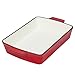 Best Choice Products Cast Iron Roasting Tray Pan Oven To Table Dish, Red