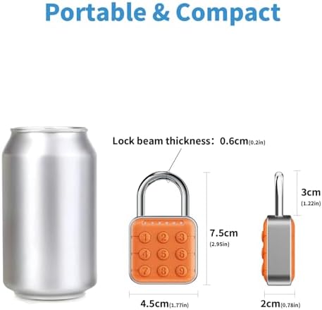 Combination Lock, Combination Lock for Locker, Locker Lock & Gym Locker Lock - High Security, Easy to Use for Gym, School, Travel, Outdoor (Orange, 1 Pack) - 5