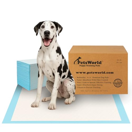 Image of Pee Pads for Dogs 36x36 Fresh Scented | Dog Training Pads 150 Count | Fresh scented, 36x36 in, XXL, 150 pack, 5-layer leak-proof, waterproof backing, adhesive tabs, large breeds