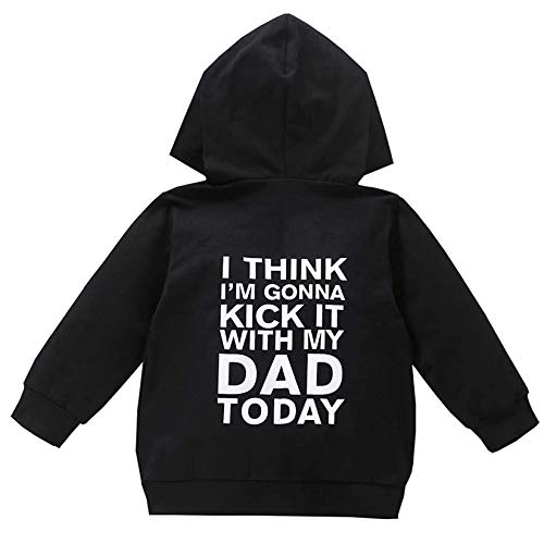 Toddler Boys Girls Hoodies Sweatshirt Long Sleeve Sweater Tops Casual Sports Outdoor Outfit Fall Winter Clothes(DAD Zipper, 5-6T)