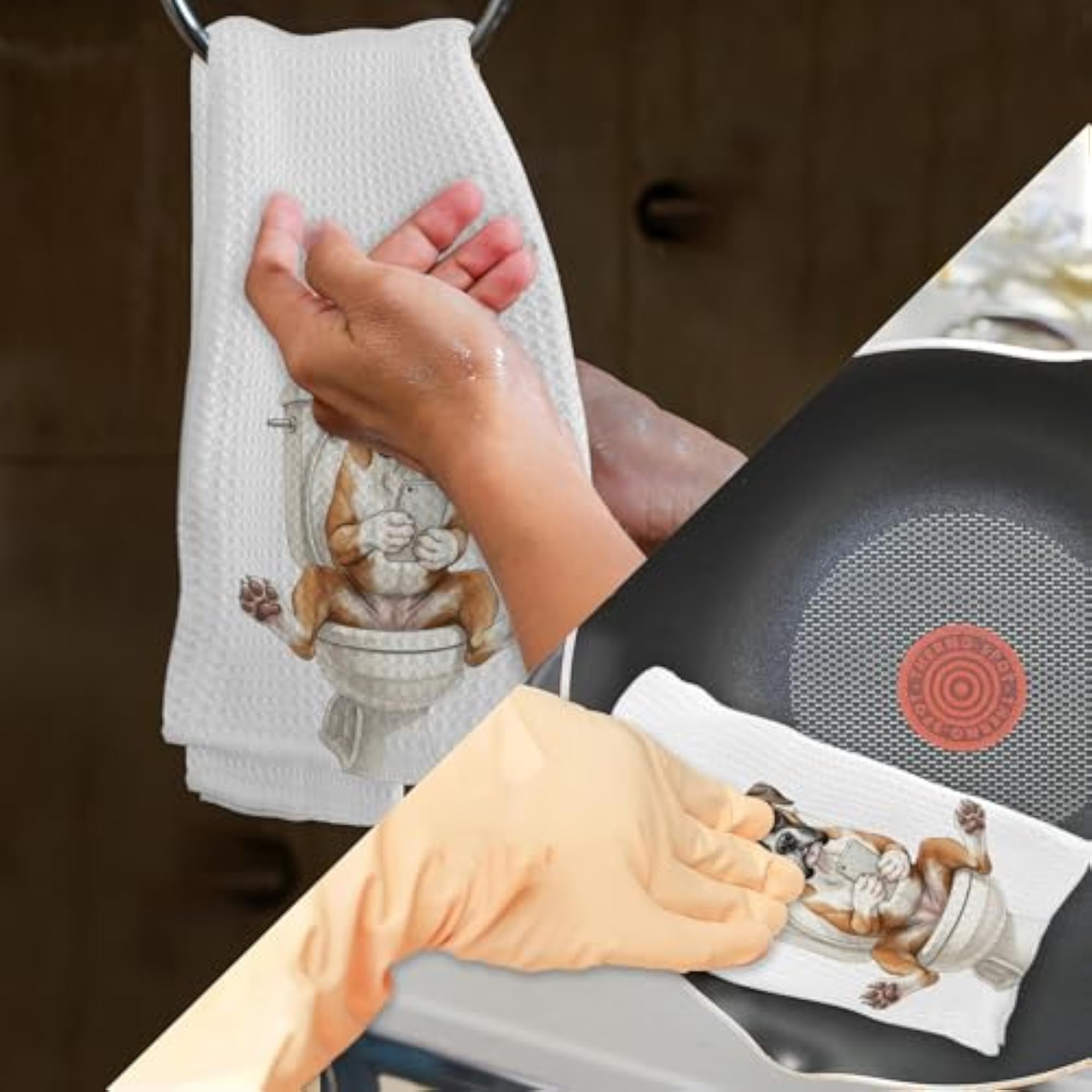 Funny Boxer Dog Kitchen Towels, Decorative Hand Towels