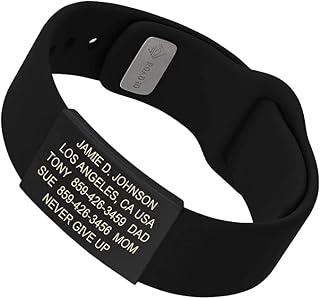 ROAD iD - Official Identification Bracelet - The Wrist ID Elite - 19mm Wide - Silicone Pin-Tuck - for Athletes - 4 Colors