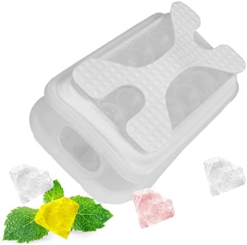 FOGAWA Ice Cube Tray, 2 in 1 Diamond Ice Tray for Freezer, Silicone Ice Cube Tray with Lid Cooling Ice Pop/Cube Molds for Whiskey, Juice, Beer, Cocktail, Coffee,Champagne. 18 Ice Cubes