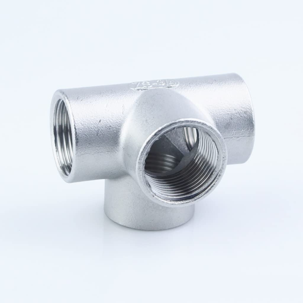 1 pieza de conexión de tubería de acero inoxidable 304, rosca hembra BSP, conector cruzado igual de 4 vías, for mejoras en el hogar, 1/4 3/8 1/2" 3/4" 1"(3/8 Inch)