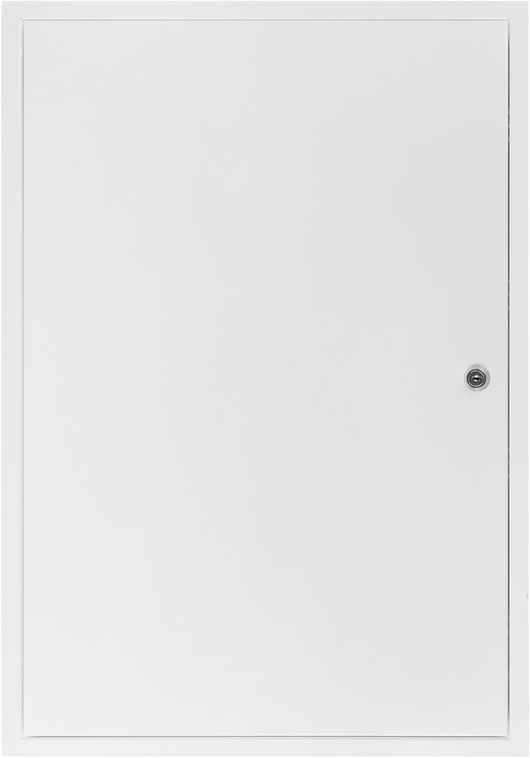 REPA MARKET 16" x 24" Inch Lockable Galvanized Steel Access Panel Door with Key Set - for Outdoor and Indoor Use - Opening Flap Cover Plate - Box Door Lock - Inspection Hatch - White Polymer Coating Galvanized Steel - White 16x24 - With Key