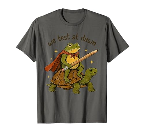 We Test At Dawn Frog Test Day Final Exam Teachers Students T-Shirt