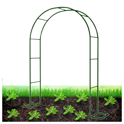 Arche de jardin en métal pour plantes grimpantes, support de treillis robuste 120 x 220 cm, couleur verte, parfaite pour les roses, les vignes et la...