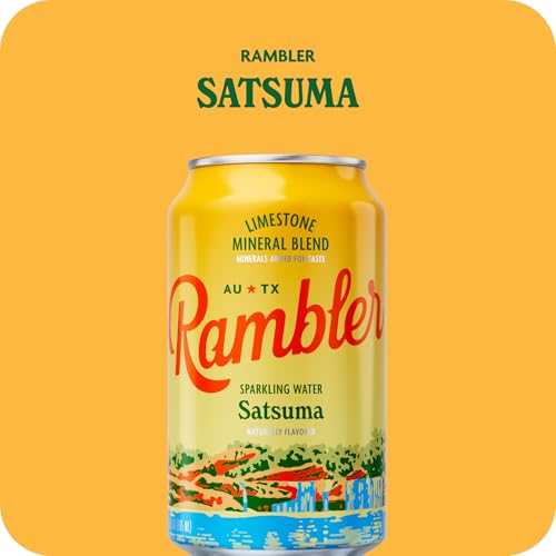 Image of AUTX RAMBLER Sparkling Water, Texas Limestone Mineral Blend, Satsuma Flavor, 12-Ounce Cans, 12-Pack