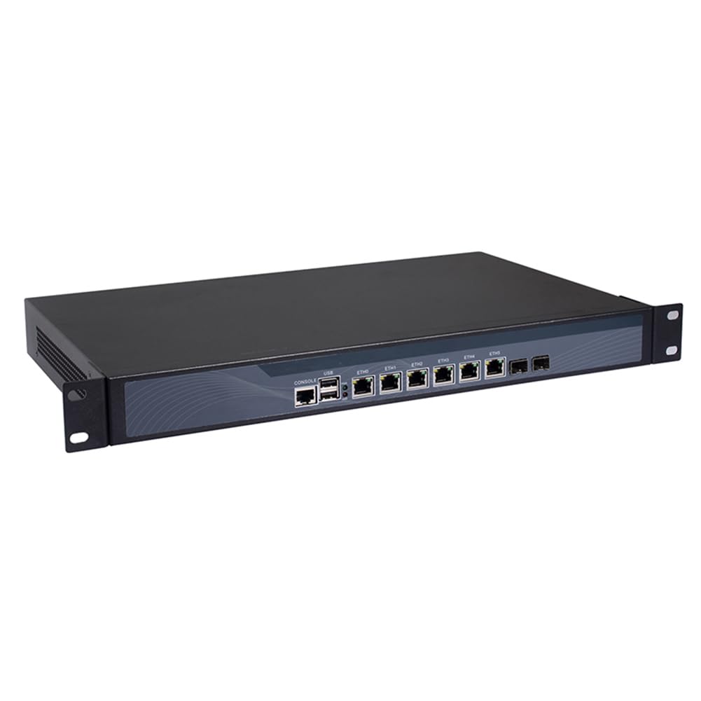 Firewall, VPN, 19 Inch 1U Rackmount, Mikrotik, PFSense, OPNsense, Network Appliance, Z87 with I5 4430, RS16, AES-NI, 6 x LAN, 2 x SFP+ 82599ES 10 Gigabit, Bypass, 4G RAM, 32G SSD