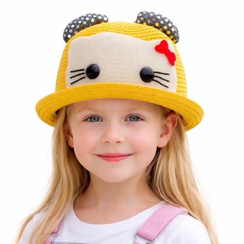 Image of VRITRAZ Baby Boy's and Girl's Kids Children Cute Printed Cartoon Gift Summer Fancy Dress Straw Fasion Hat Cap 1