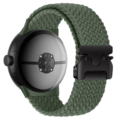 Image of Yeahxing Band for Pixel Watch 4 /3 /2 /1 Band - Stretchy Nylon Braided Bands for Google Pixel Watch 41mm 45mm, Fit 6.8-10.2 inch Adjustable Wristband with Parachute Buckle for Men Women