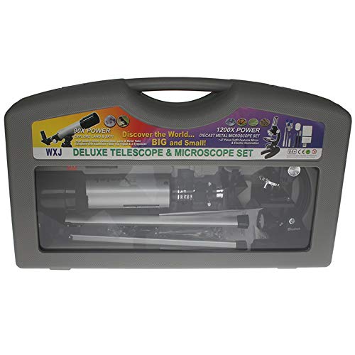 Kit Telescópio Refrator Altazimultal 50mm + Microscópio 300x 600x 1200x XWJ - Blutek