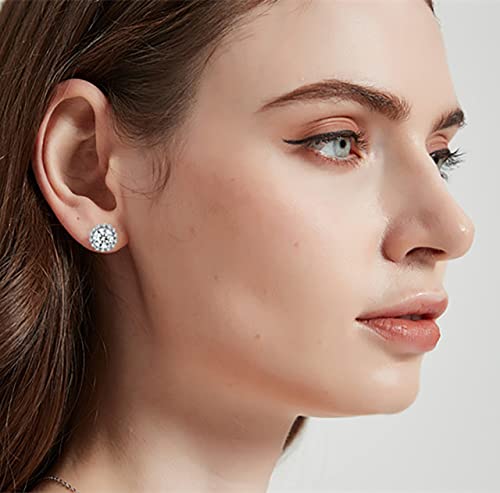 Diamond Earrings For Women Men 0.8Ct-2Ct Moissanite Stud Earrings 18K White Gold Plated Silver With Screw Ear Backs , Gifts For Wife Mom Girlfriend Annivers Ary Jewelry Present For Wife , Birthday Valentines Gifts (2.0Ct, 2.0 Carats ( 1.0 Ct Each )) #TOP5