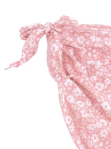 Image of SHENHE Girl's 3 Piece Swimsuits Cute Spaghetti Strap Triangle Bikini with Ditsy Floral Cover Up Teen Bathing Suits