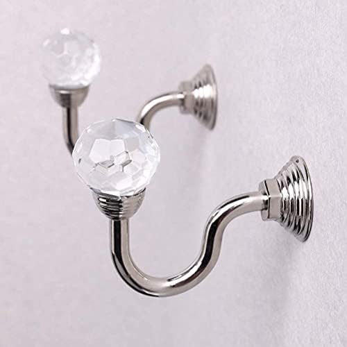 IMIKEYA 4 Pcs Clear Crystal Curtain Rope Holdbacks Wall Mounted Tassel Curtain Tieback Hook Multi Use Wall Hook Coat Hanger with Screws(Silver)