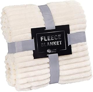 GREEN ORANGE Fleece Blanket King Size – 108x90, Lightweight, Milky White – Soft