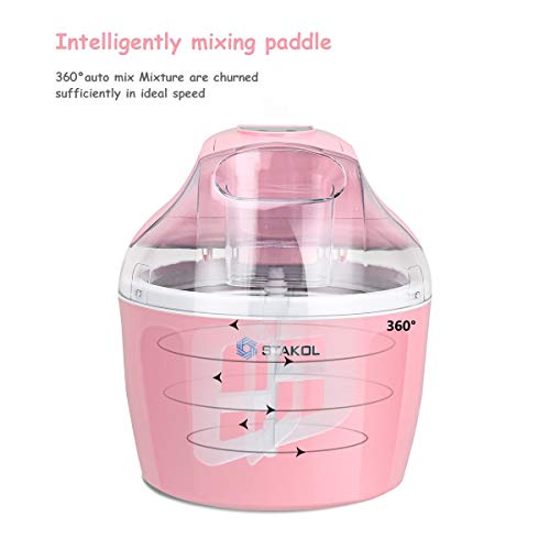 1.5 Quart Automatic Ice Cream Maker Freezer Dessert Machine (Pink)