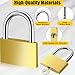 Yaocom 18 Pcs Solid Brass Keyed Padlock, Small Yellow Gym Lock, Strong Padlock with Same Key for Luggage Toolbox (40mm 1-9/16
