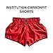 YOKKAO Muay Thai Shorts - Institution Carbonfit Dry-Fit Satin Relaxed Fit MMA Training Boxing Shorts for Men & Women - Red, X-Small