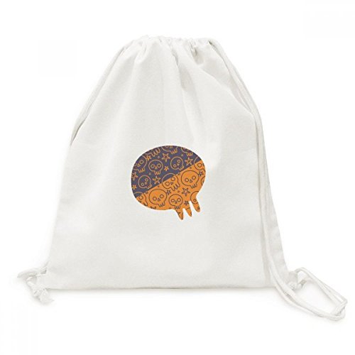 Sac à dos à cordon tête de mort Halloween pochon en toile imprimé