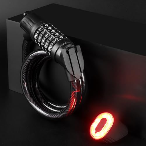 Cadenas à chaîne pour vélo avec code à 5 chiffres et lumière rechargeable - 6